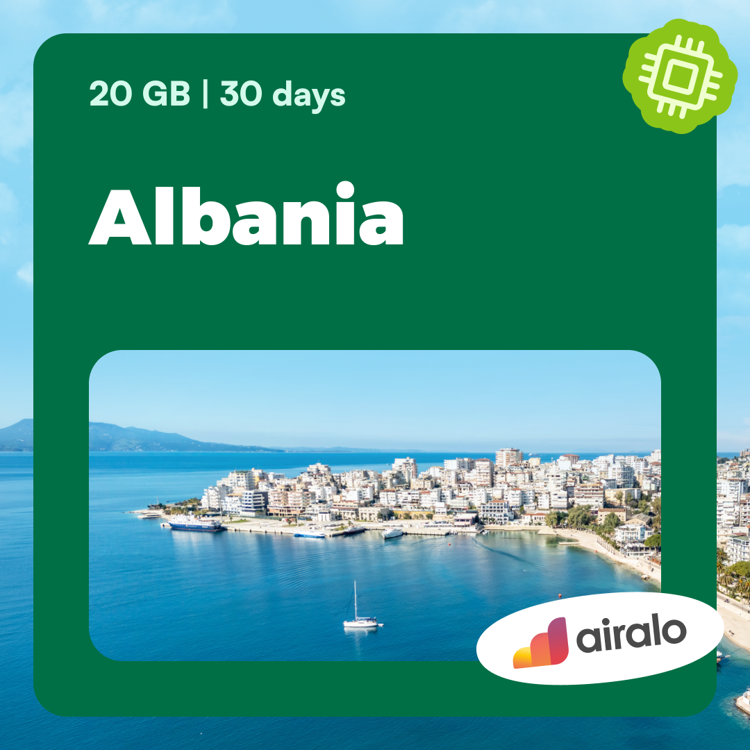 20 GB Albania travel eSIM valid for 30 days