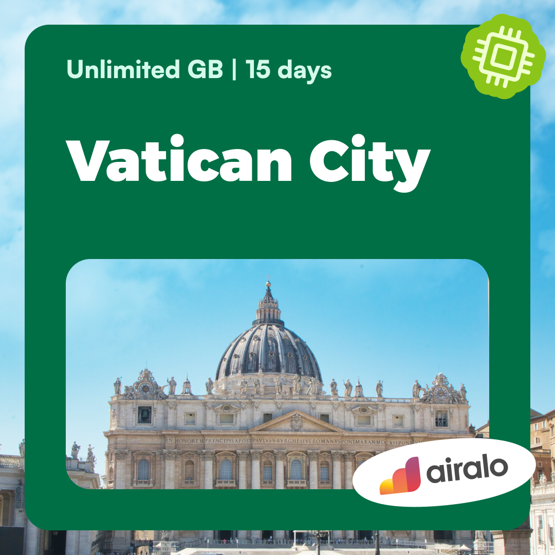 Unlimited GB Vatican City travel eSIM valid for 15 days
