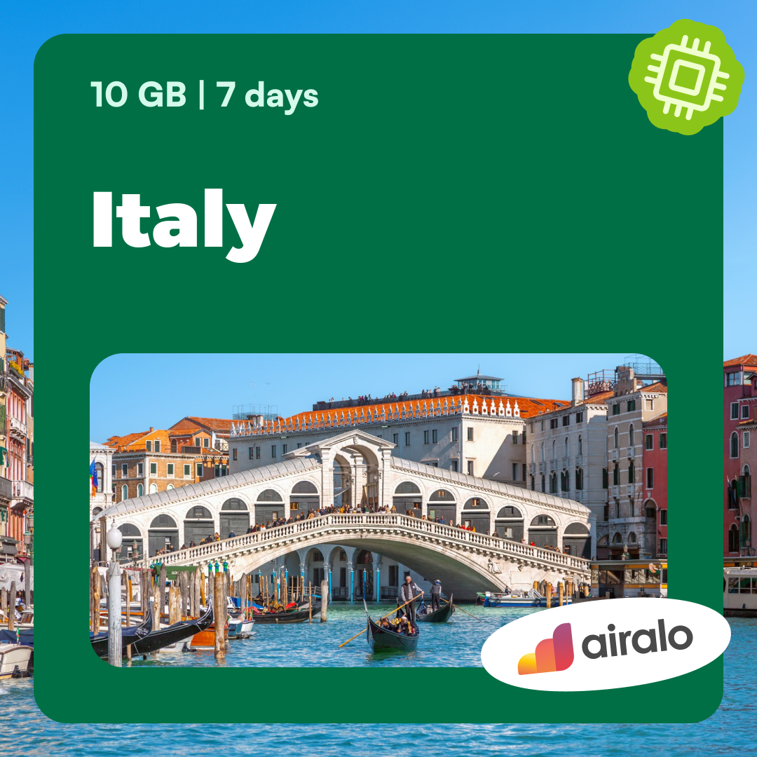 10 GB Italy travel eSIM valid for 7 days