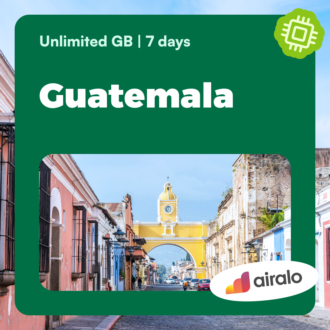 Unlimited GB Guatemala travel eSIM valid for 7 days
