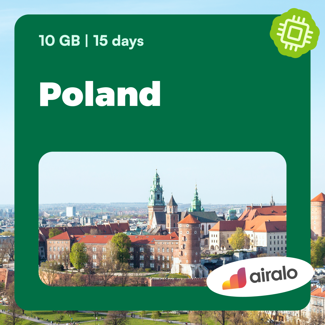 10 GB Poland travel eSIM valid for 15 days