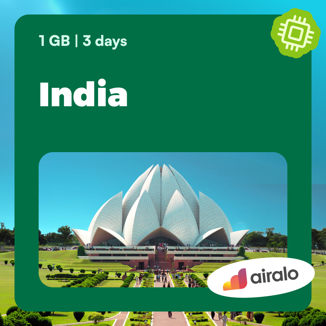 1 GB India travel eSIM valid for 3 days
