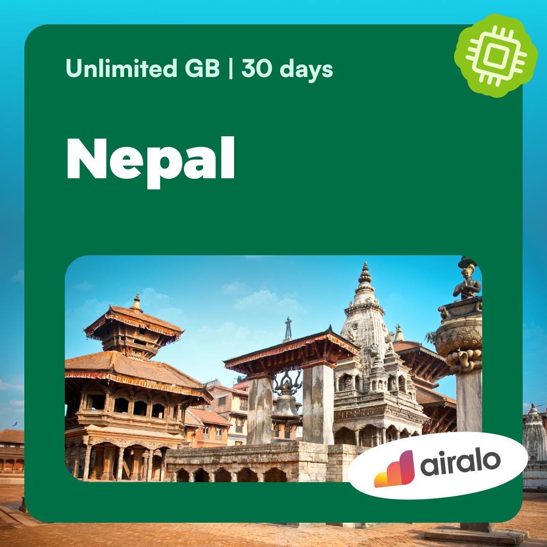 Unlimited GB Nepal travel eSIM valid for 30 days