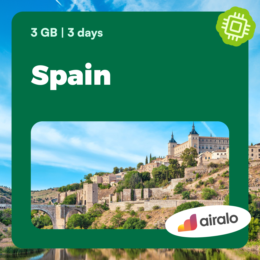 3 GB Spain travel eSIM valid for 3 days