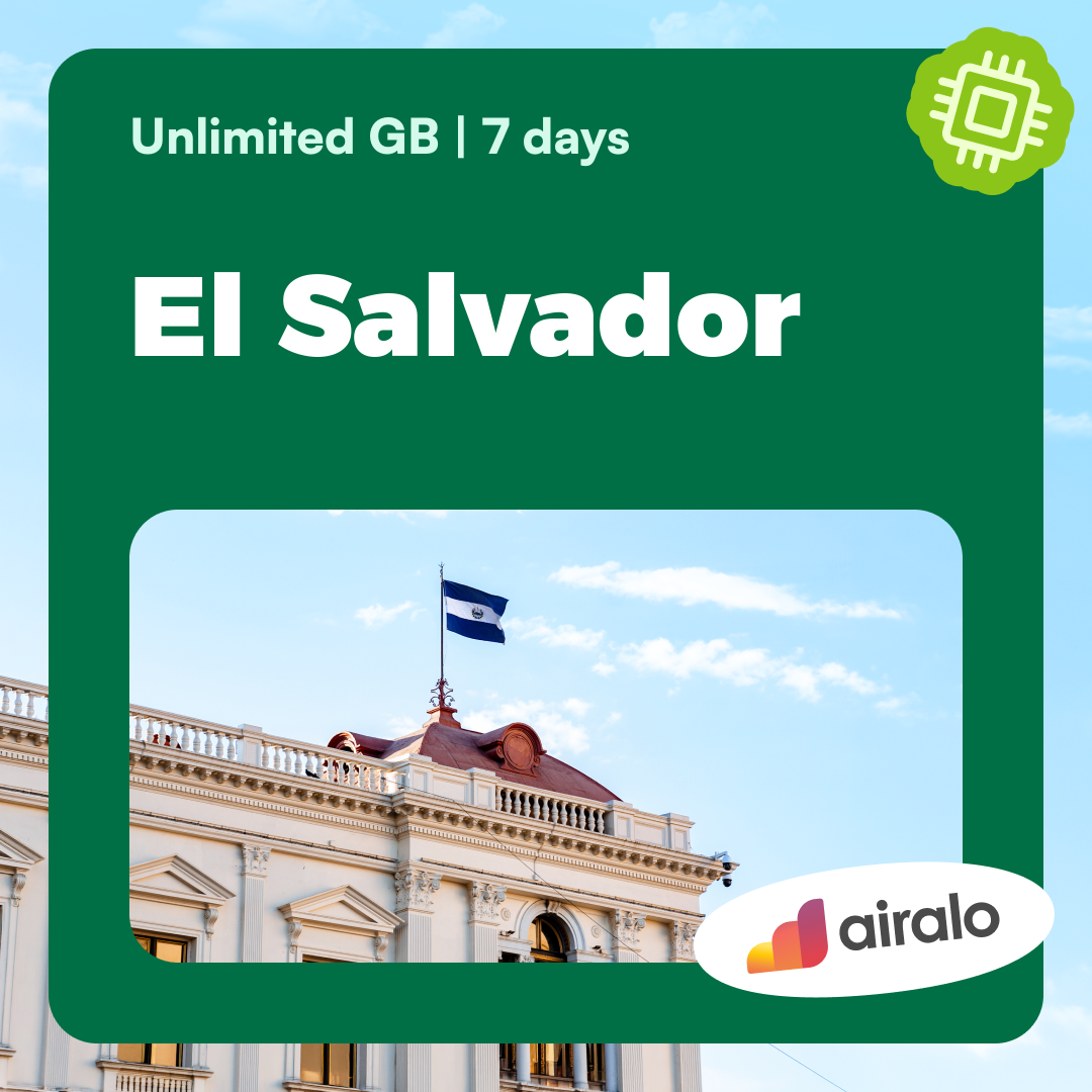Unlimited GB El Salvador travel eSIM valid for 7 days
