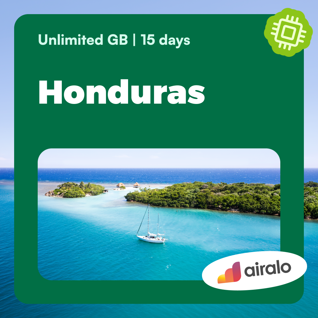 Unlimited GB Honduras travel eSIM valid for 15 days