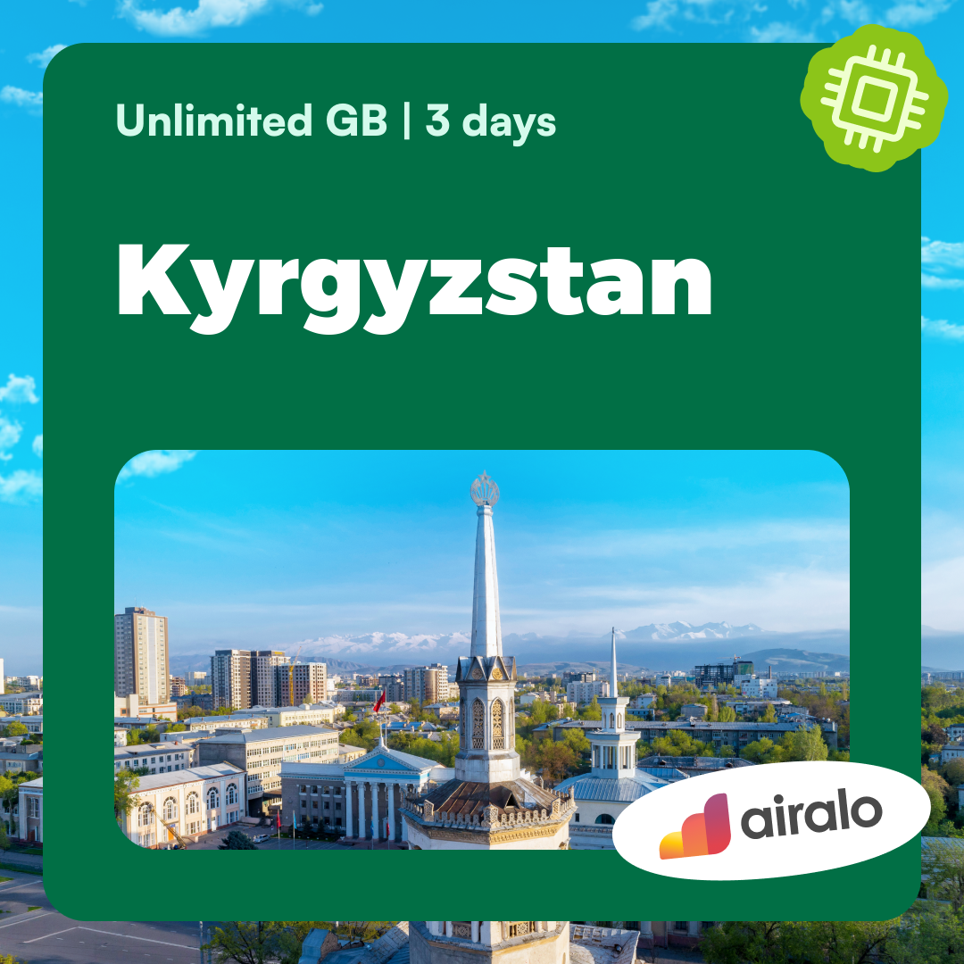 Unlimited GB Kyrgyzstan travel eSIM valid for 3 days