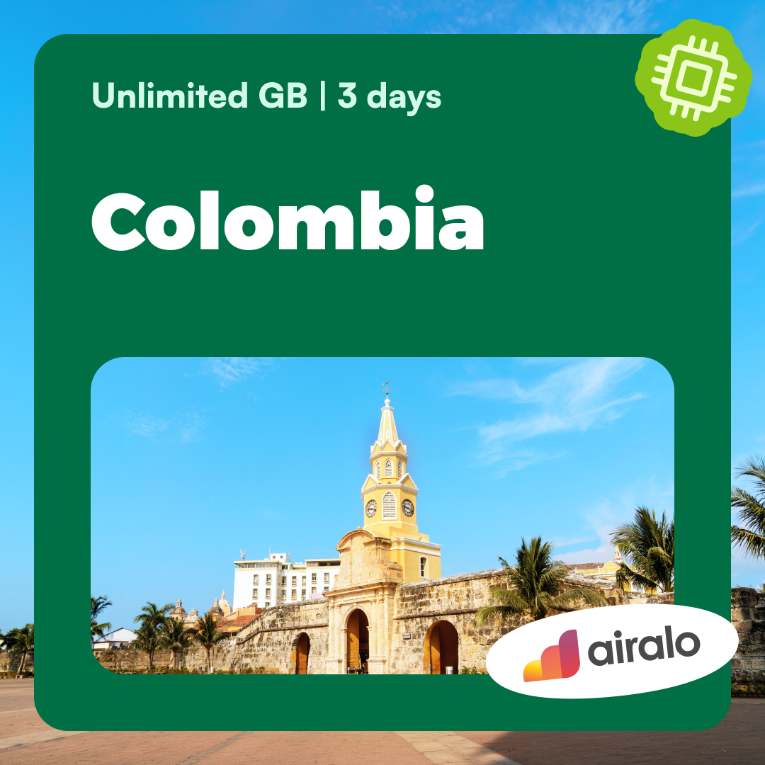 Unlimited GB Colombia travel eSIM valid for 3 days