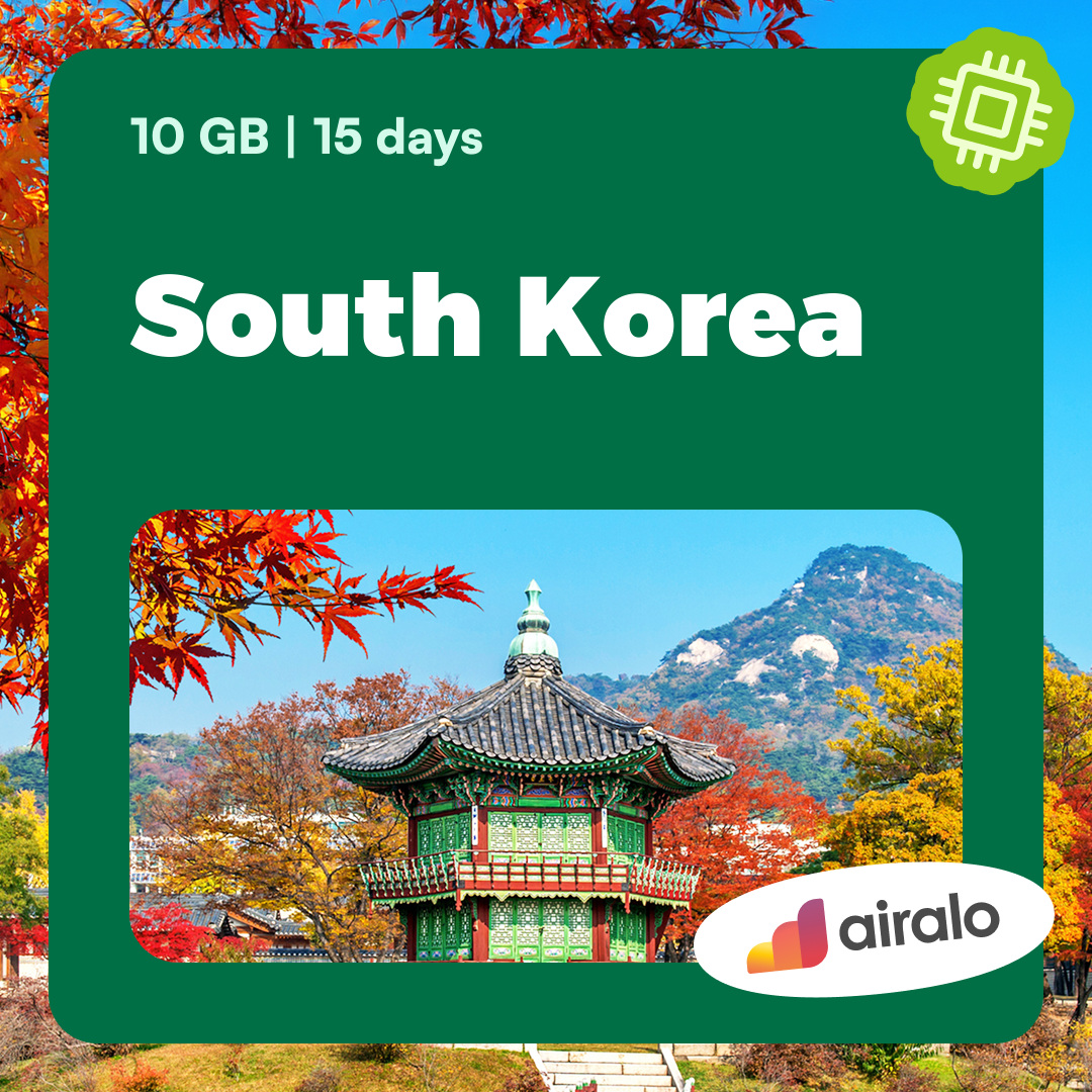 10 GB South Korea travel eSIM valid for 15 days