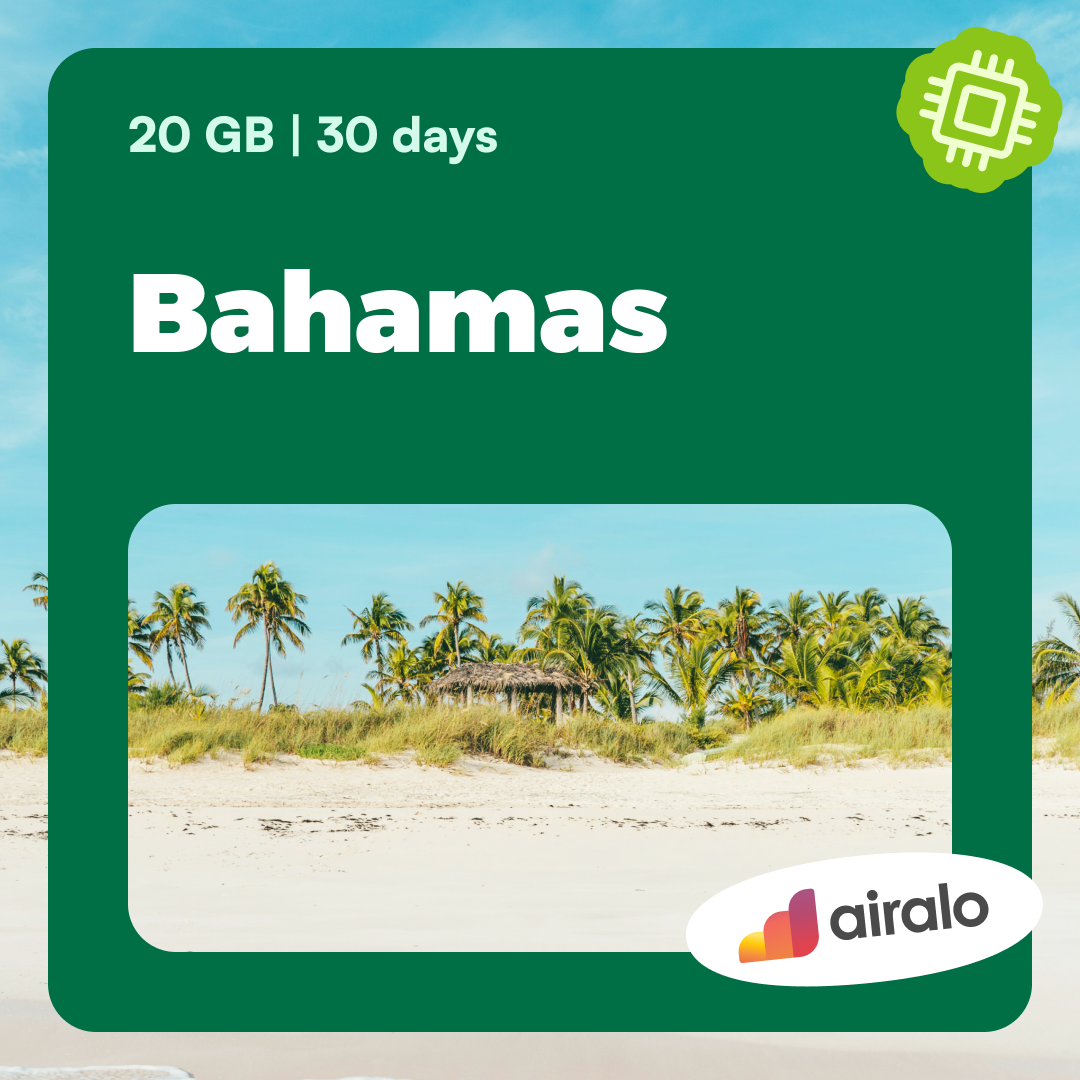 20 GB Bahamas travel eSIM valid for 30 days