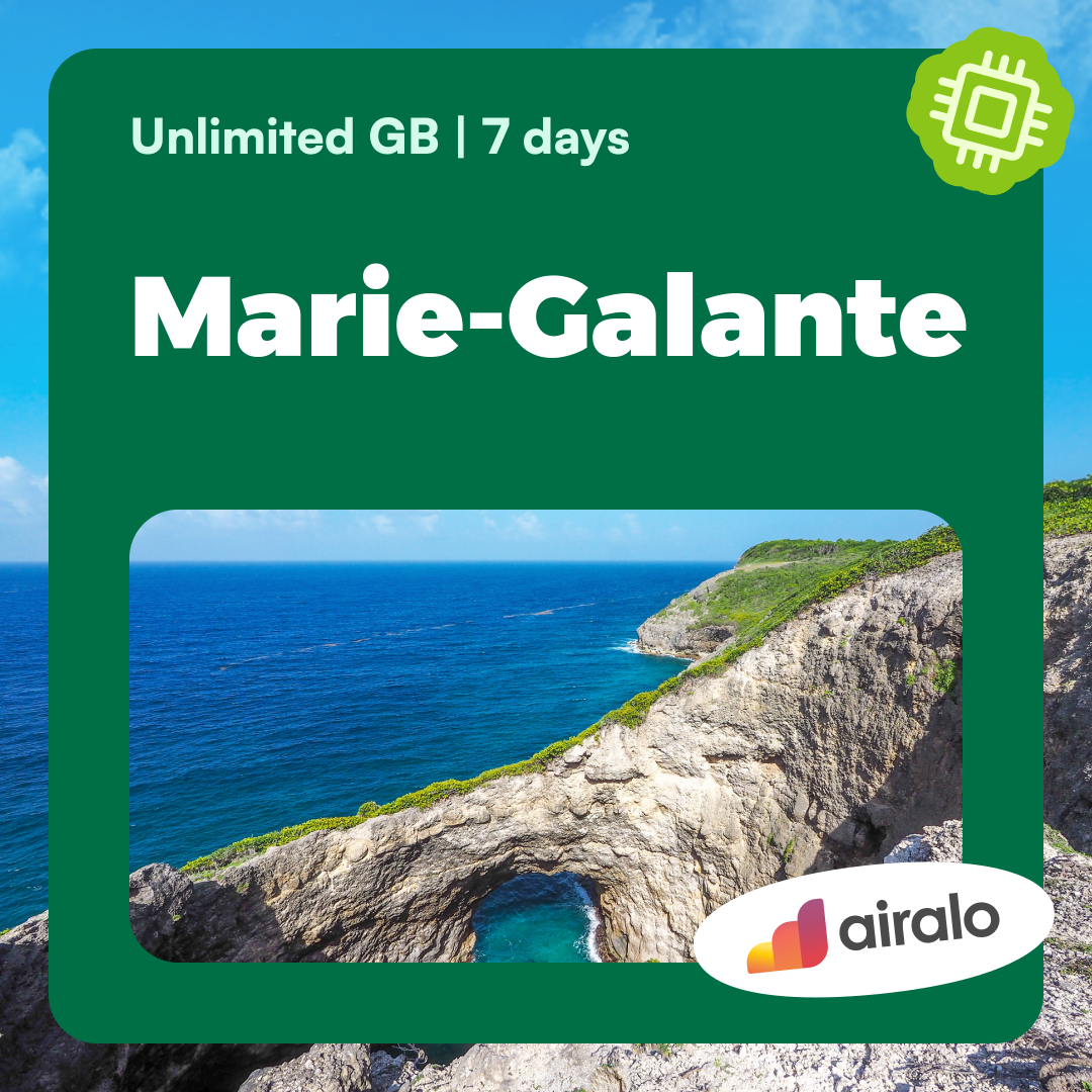 Unlimited GB Marie-Galante travel eSIM valid for 7 days