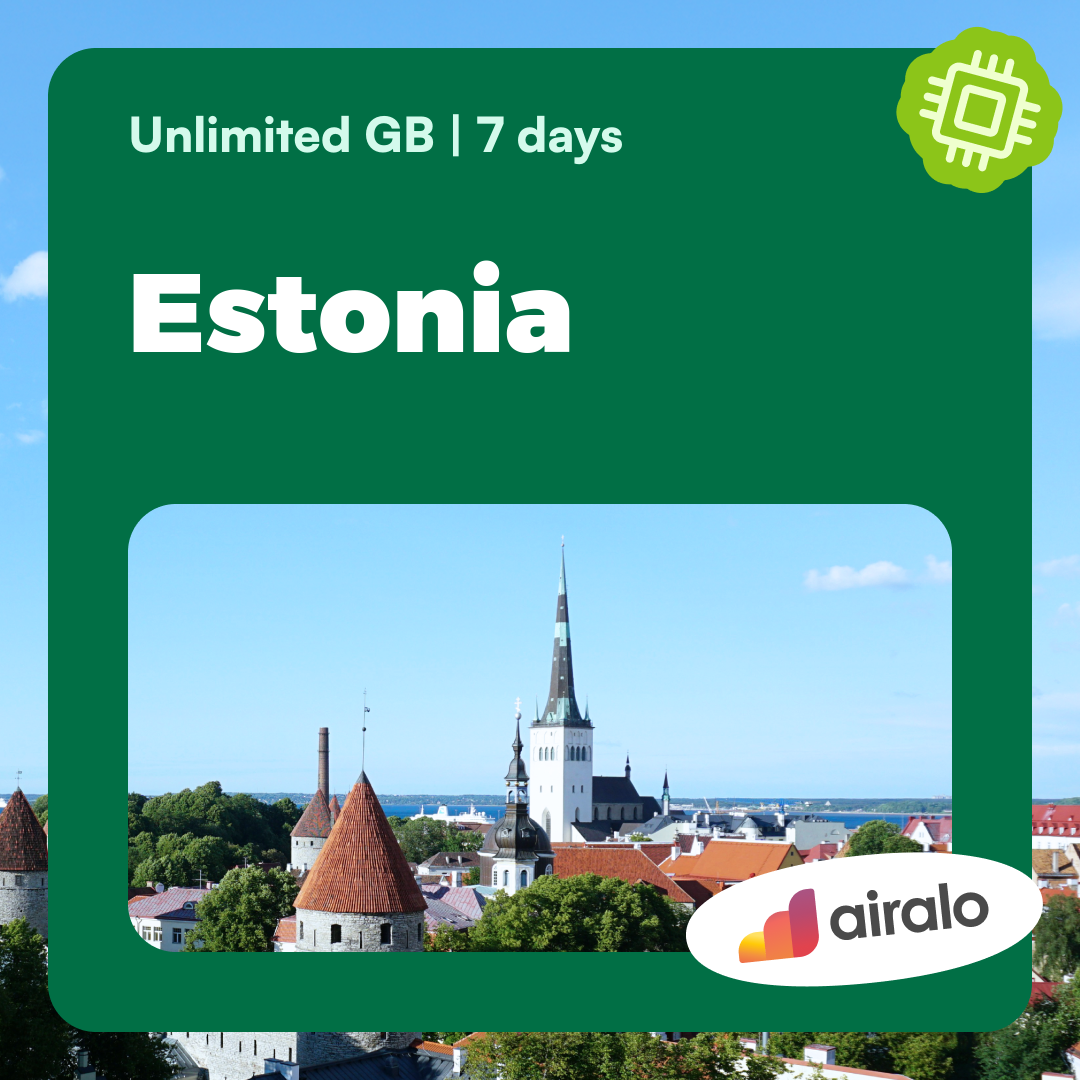 Unlimited GB Estonia travel eSIM valid for 7 days