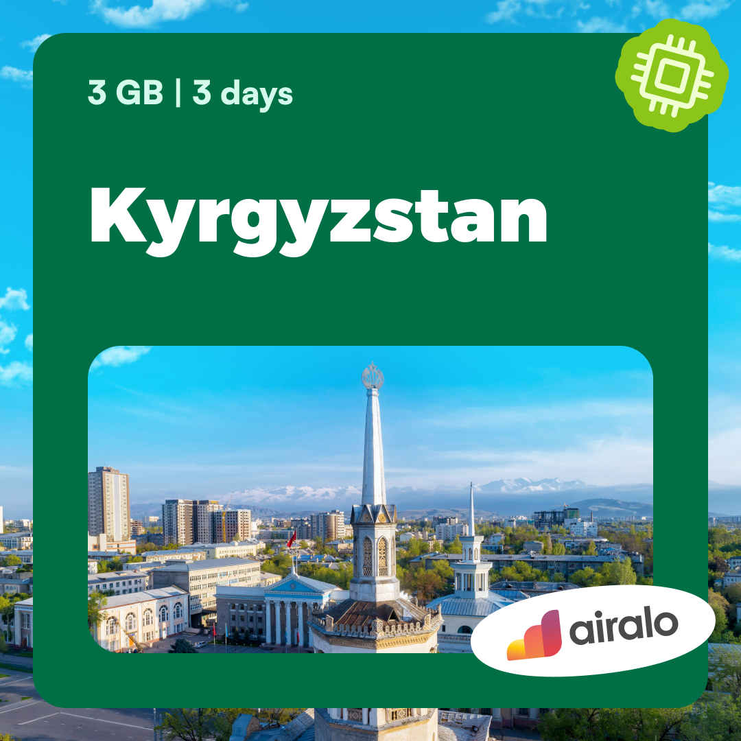 3 GB Kyrgyzstan travel eSIM valid for 3 days