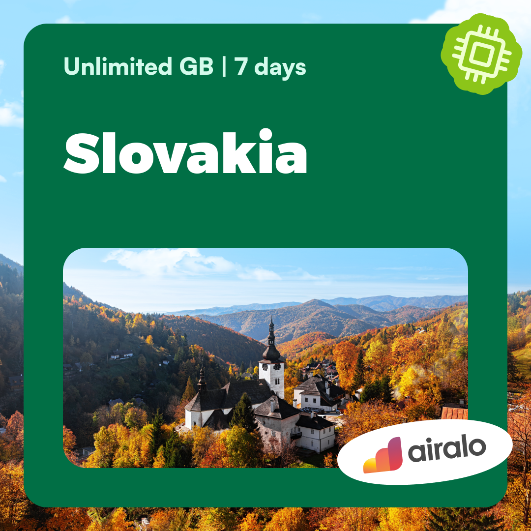 Unlimited GB Slovakia travel eSIM valid for 7 days