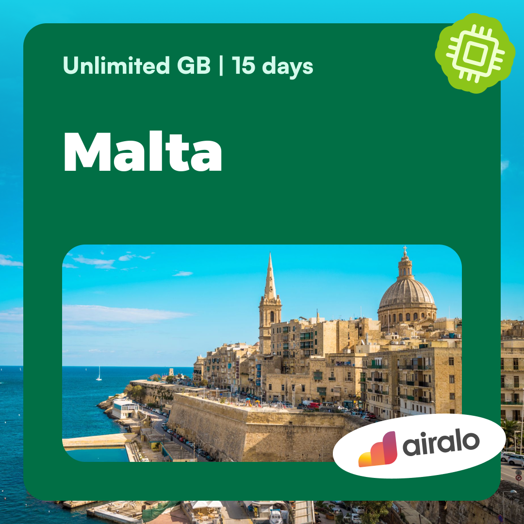 Unlimited GB Malta travel eSIM valid for 15 days