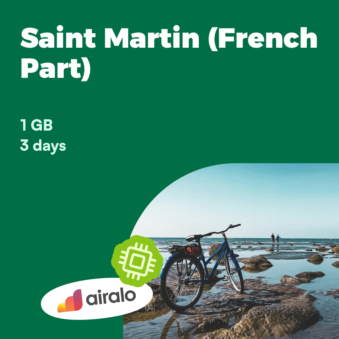 1 GB Saint Martin (French Part) travel eSIM valid for 3 days