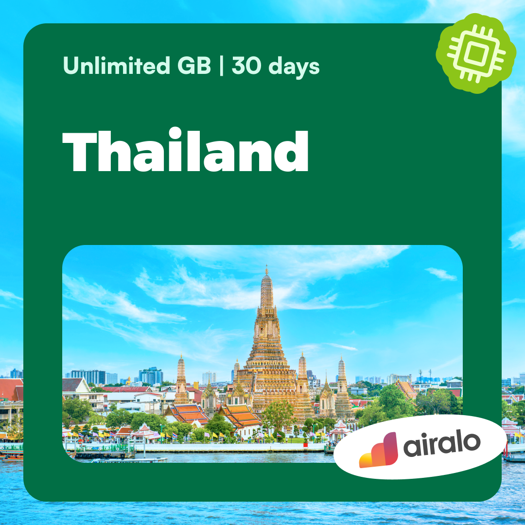 Unlimited GB Thailand travel eSIM valid for 30 days