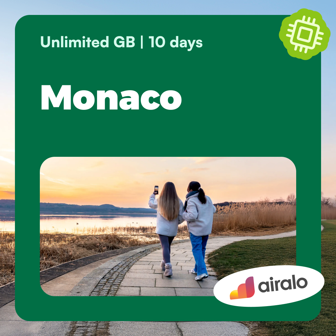 Unlimited GB Monaco travel eSIM valid for 10 days