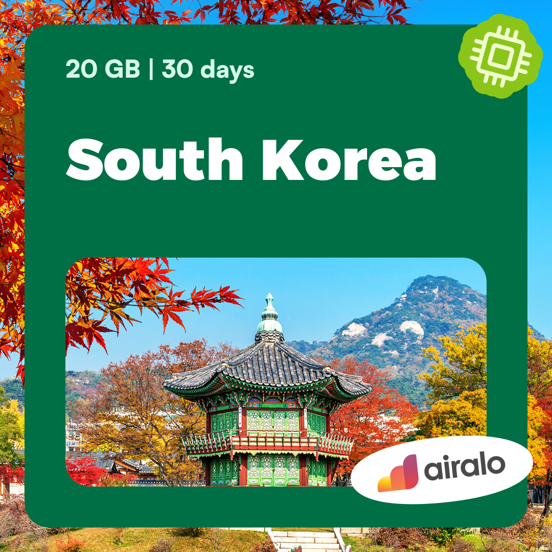 20 GB South Korea travel eSIM valid for 30 days