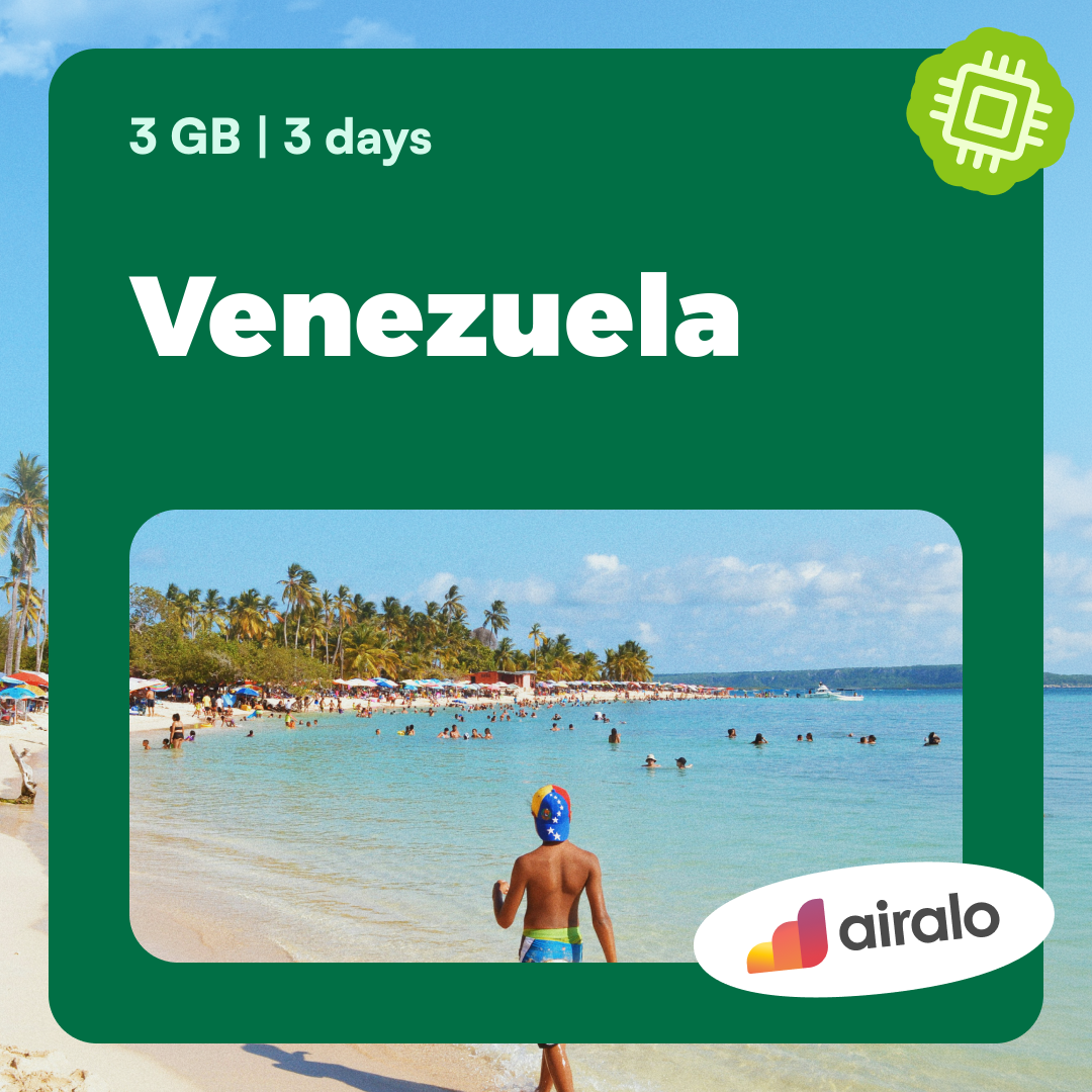 3 GB Venezuela travel eSIM valid for 3 days