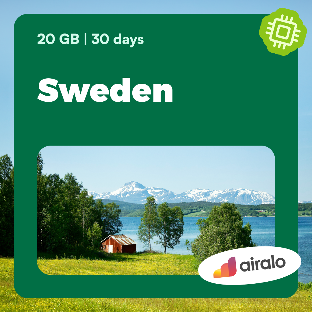20 GB Sweden travel eSIM valid for 30 days