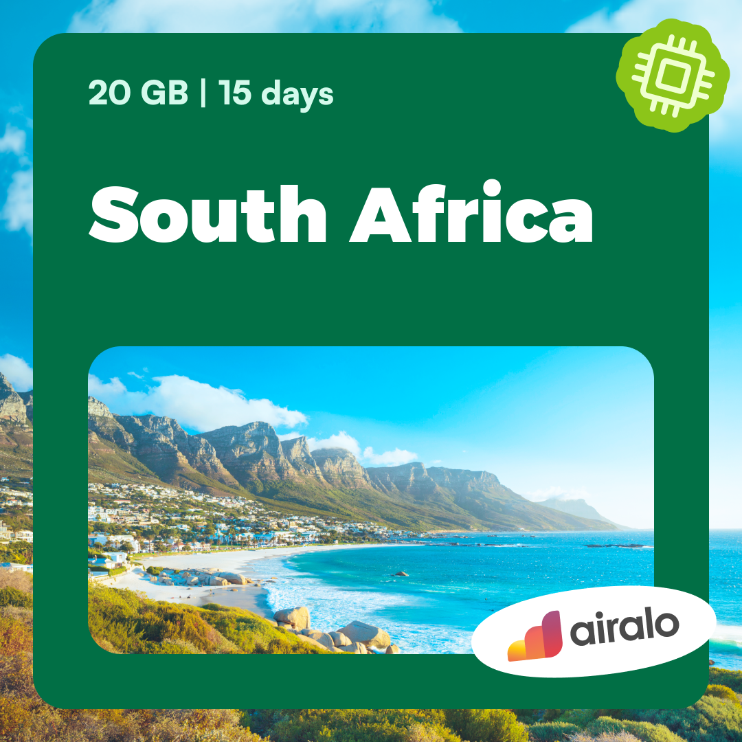 20 GB South Africa travel eSIM valid for 15 days