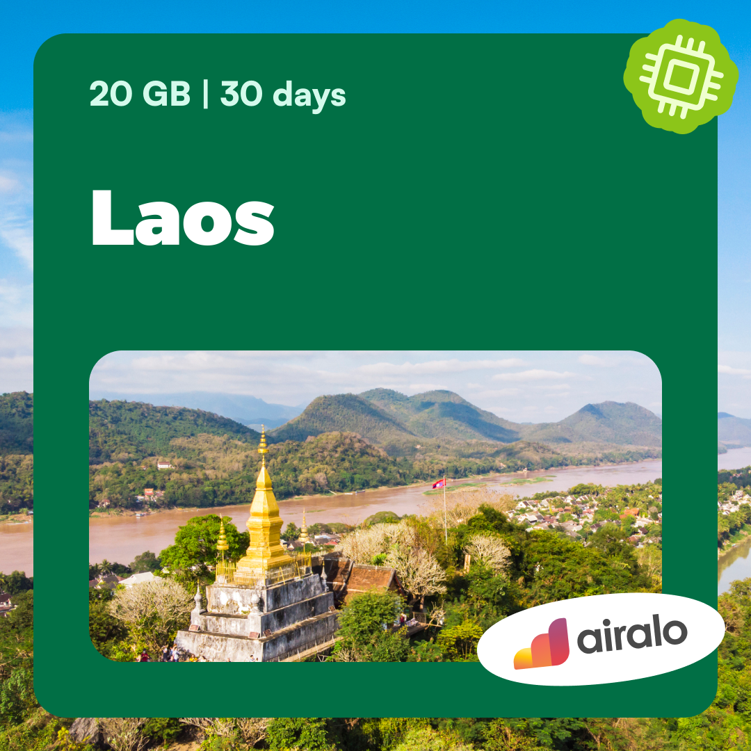 20 GB Laos travel eSIM valid for 30 days