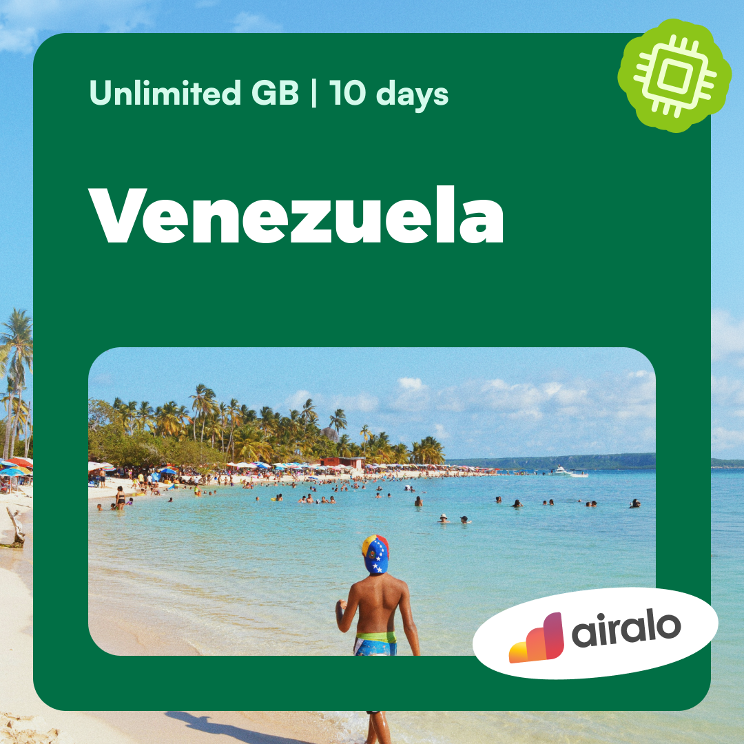 Unlimited GB Venezuela travel eSIM valid for 10 days