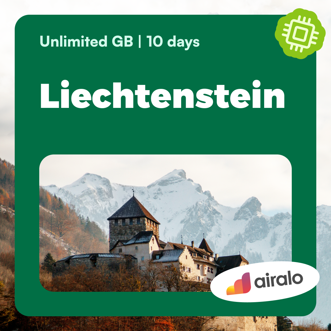 Unlimited GB Liechtenstein travel eSIM valid for 10 days