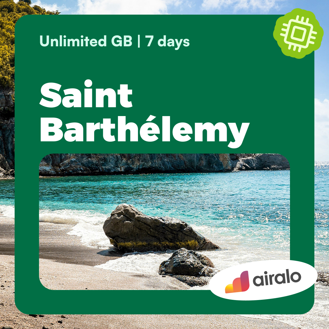 Unlimited GB Saint Barthélemy travel eSIM valid for 7 days