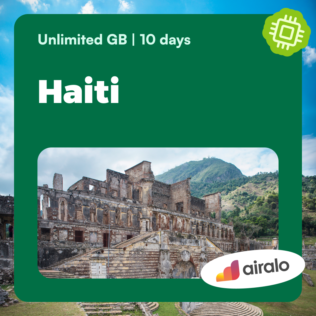 Unlimited GB Haiti travel eSIM valid for 10 days