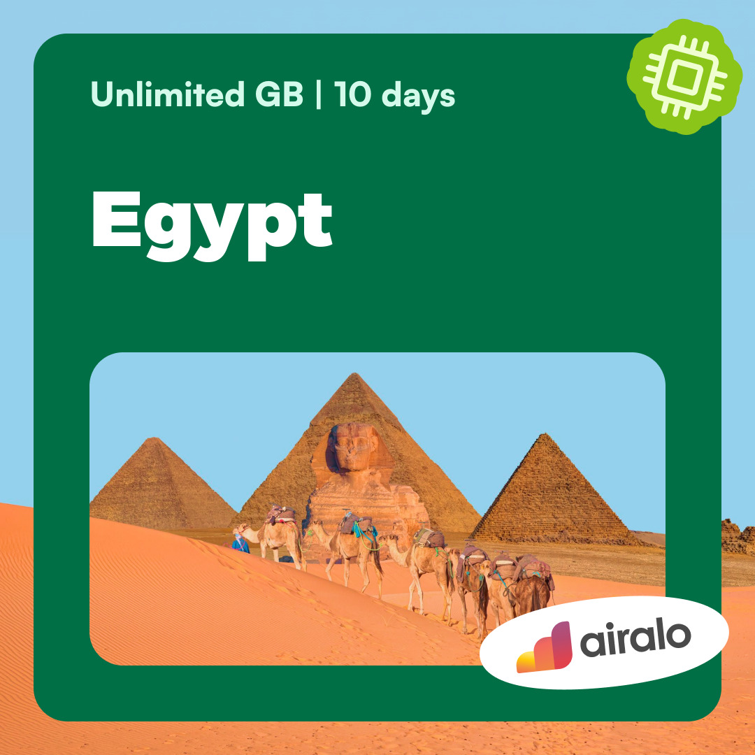 Unlimited GB Egypt travel eSIM valid for 10 days