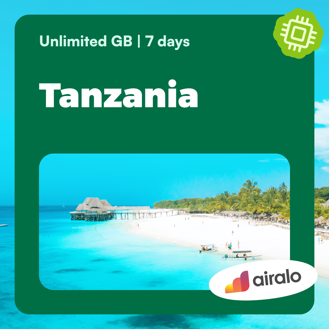 Unlimited GB Tanzania travel eSIM valid for 7 days