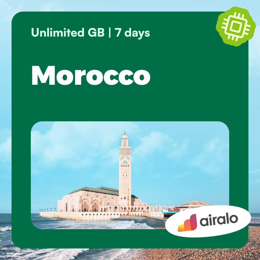 Unlimited GB Morocco travel eSIM valid for 7 days