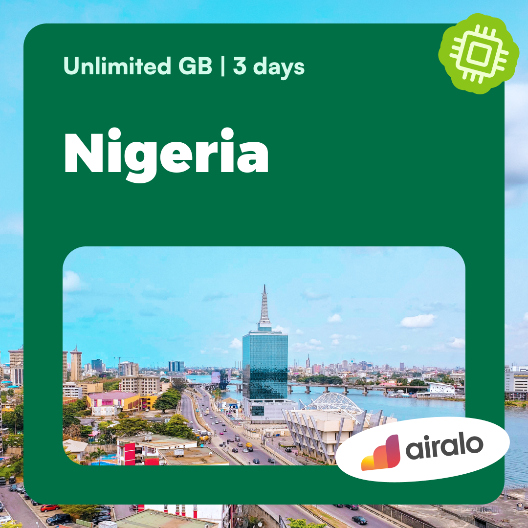 Unlimited GB Nigeria travel eSIM valid for 3 days