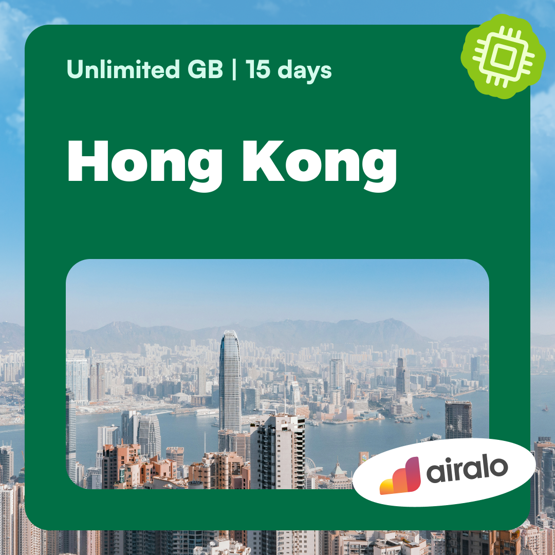 Unlimited GB Hong Kong travel eSIM valid for 15 days