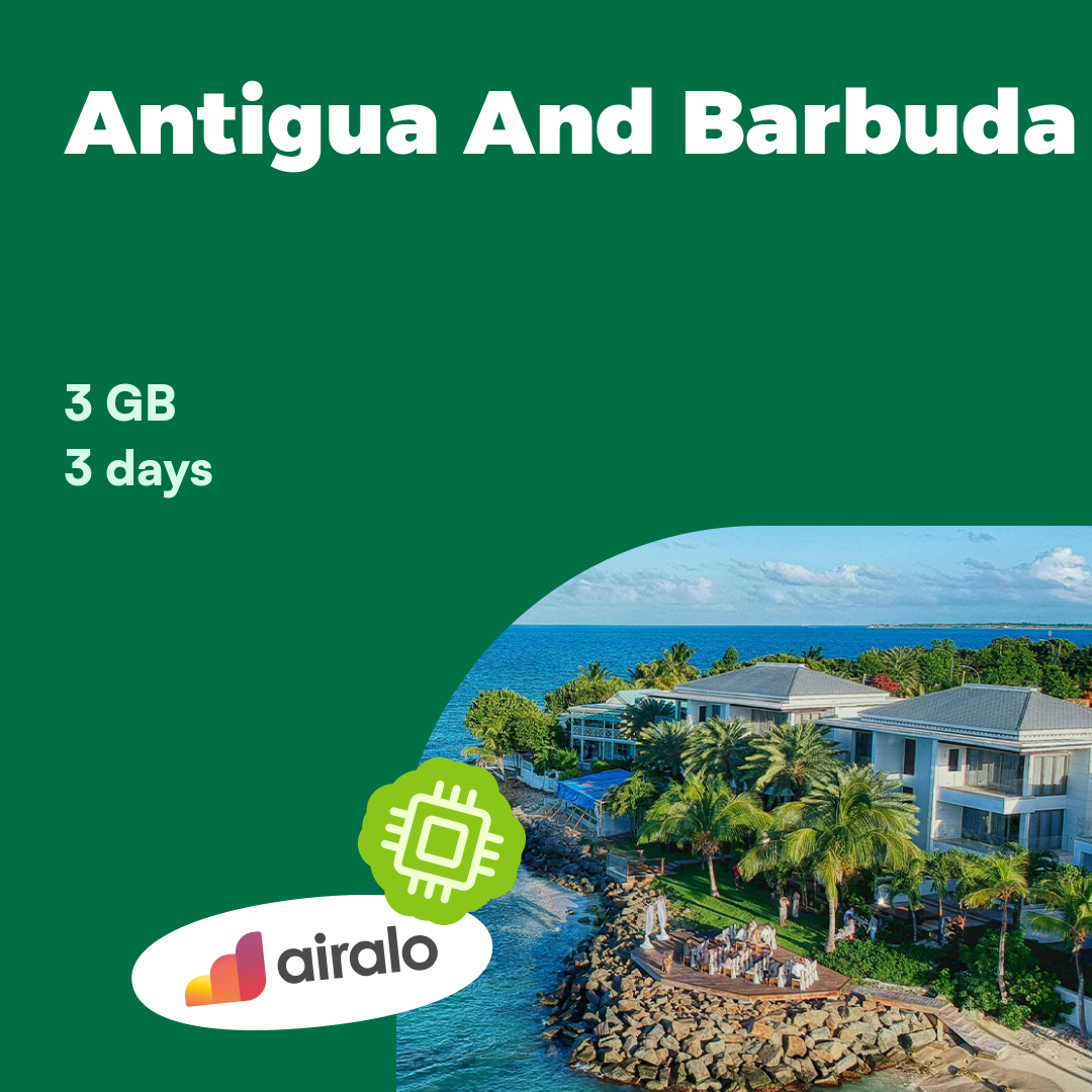 3 GB Antigua And Barbuda travel eSIM valid for 3 days