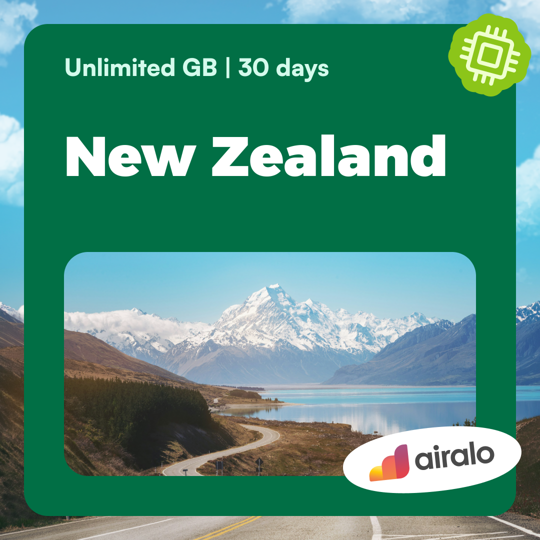 Unlimited GB New Zealand travel eSIM valid for 30 days