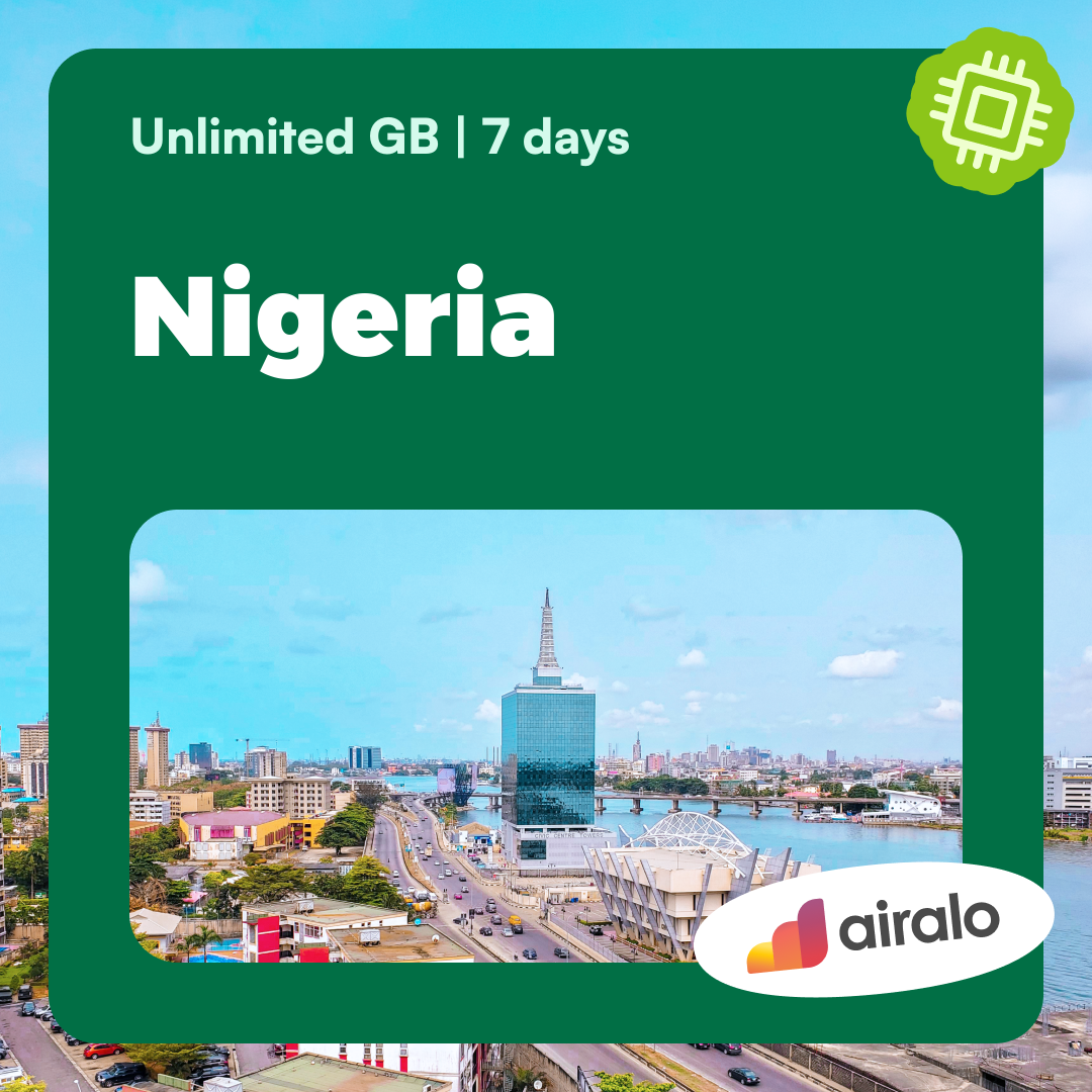 Unlimited GB Nigeria travel eSIM valid for 7 days