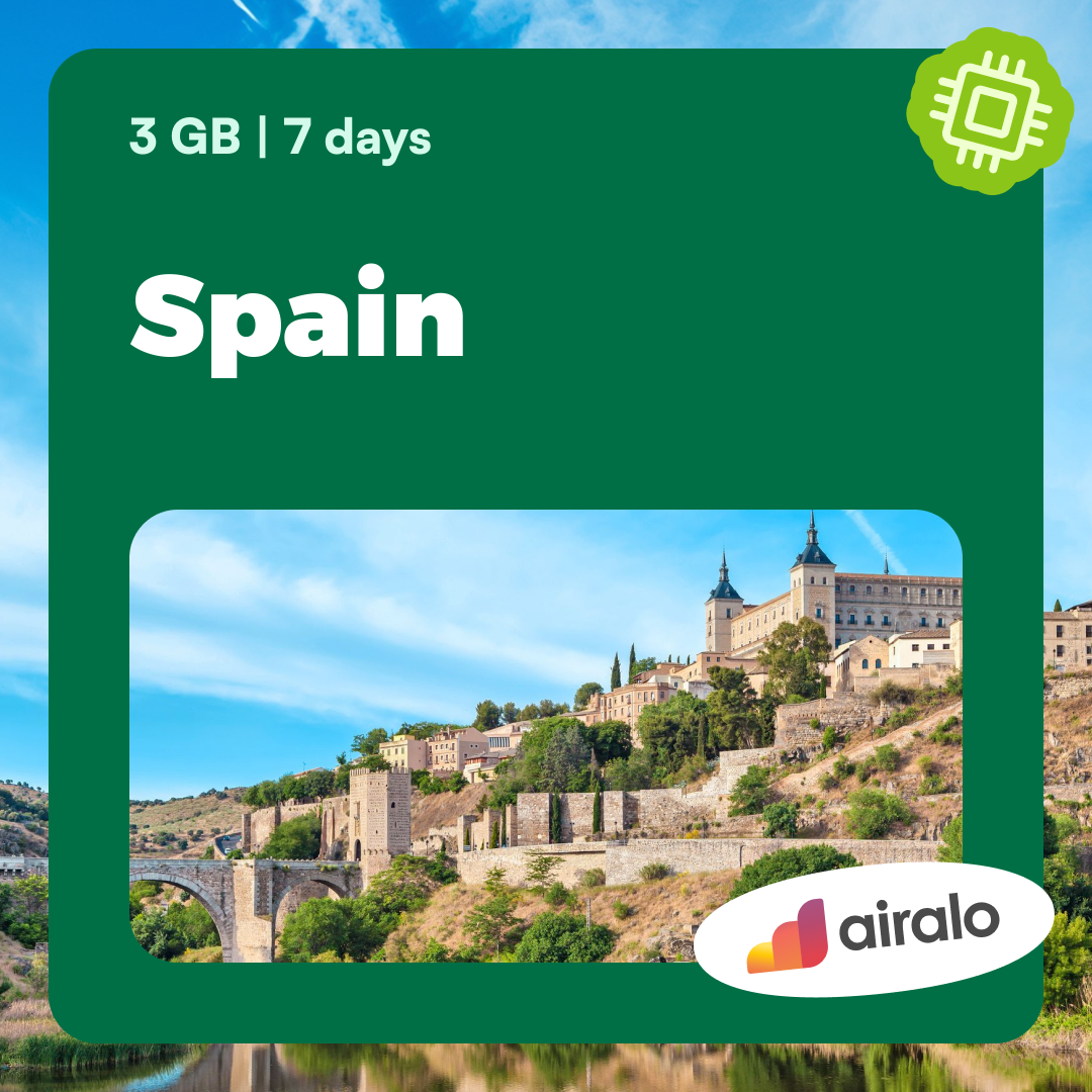 3 GB Spain travel eSIM valid for 7 days