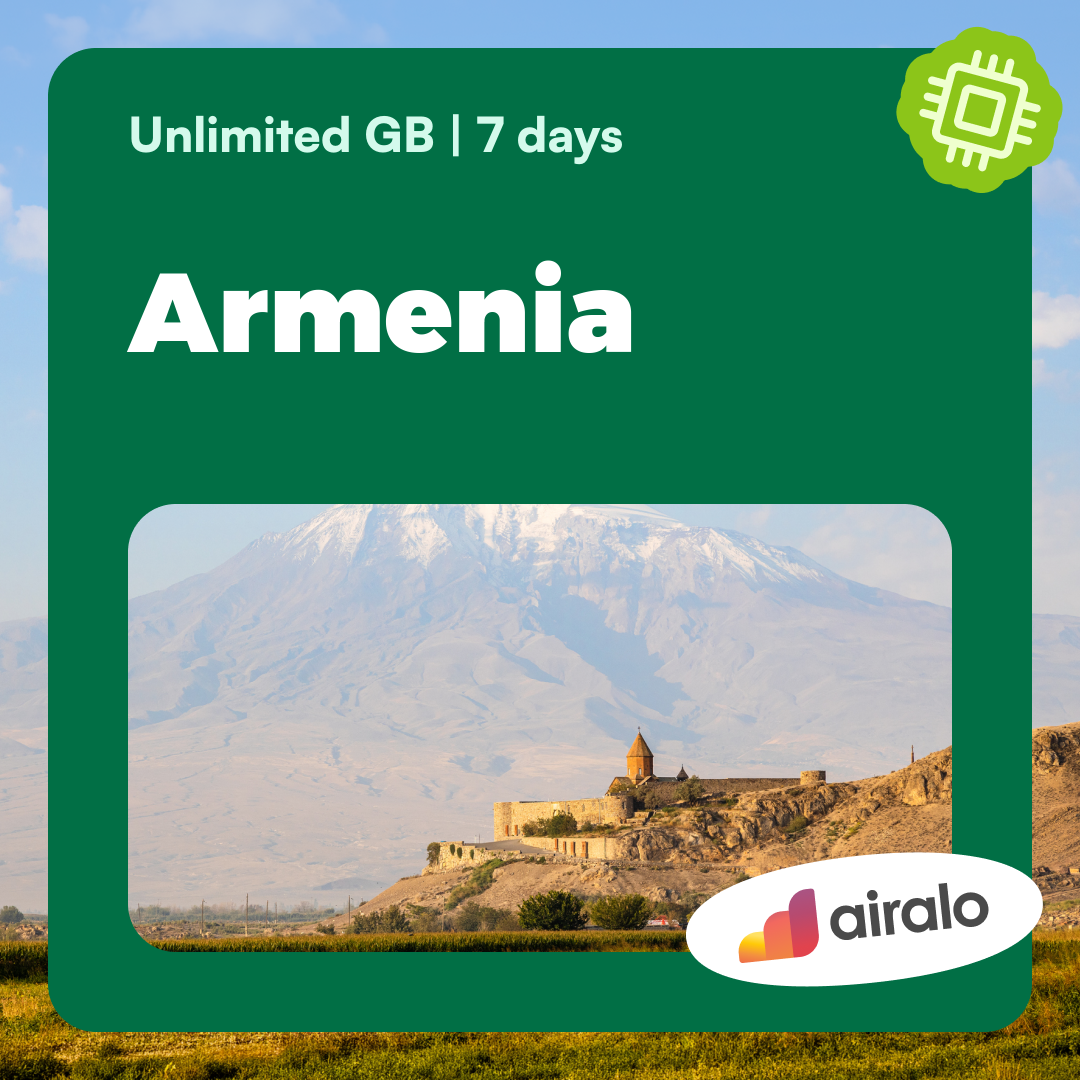 Unlimited GB Armenia travel eSIM valid for 7 days