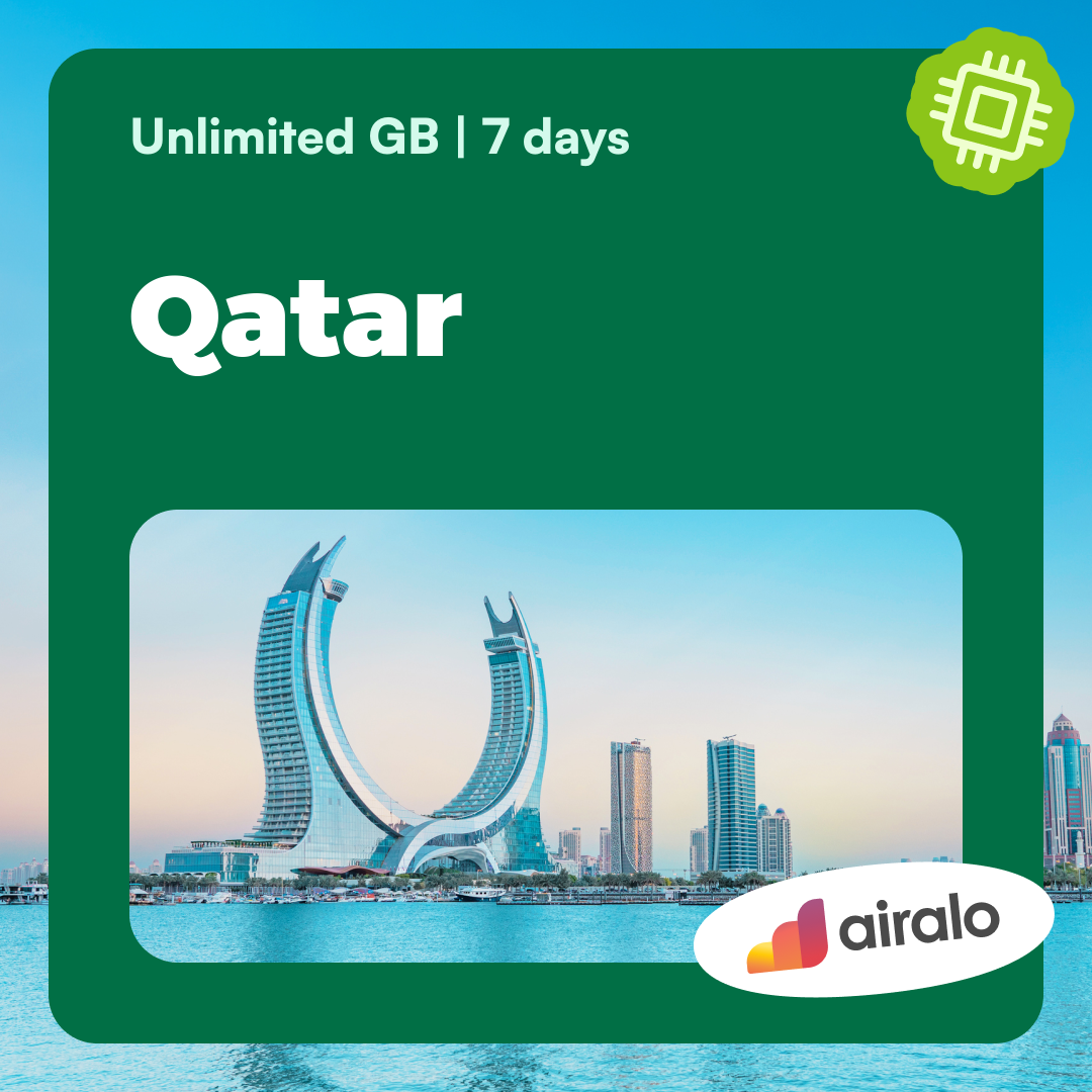 Unlimited GB Qatar travel eSIM valid for 7 days
