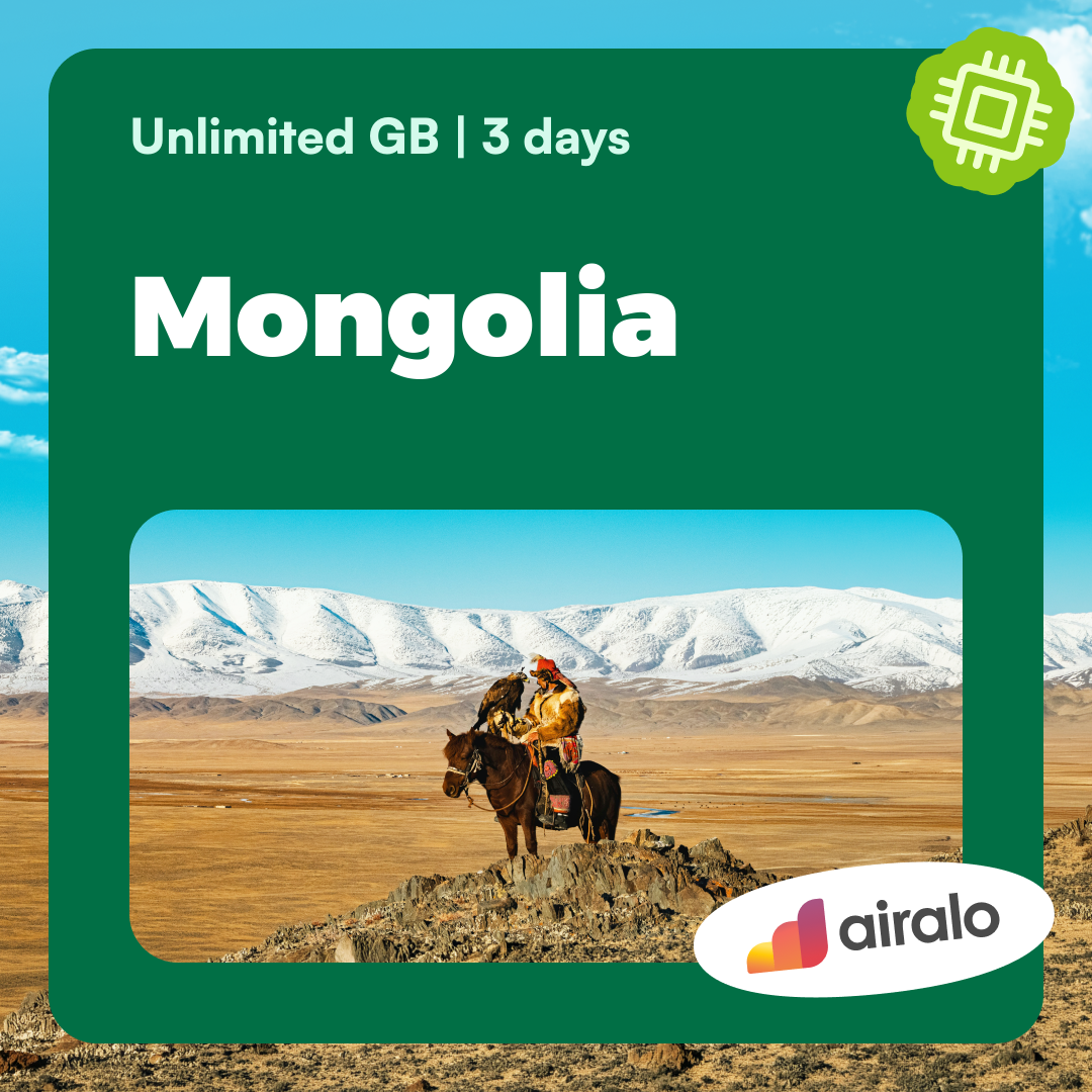 Unlimited GB Mongolia travel eSIM valid for 3 days
