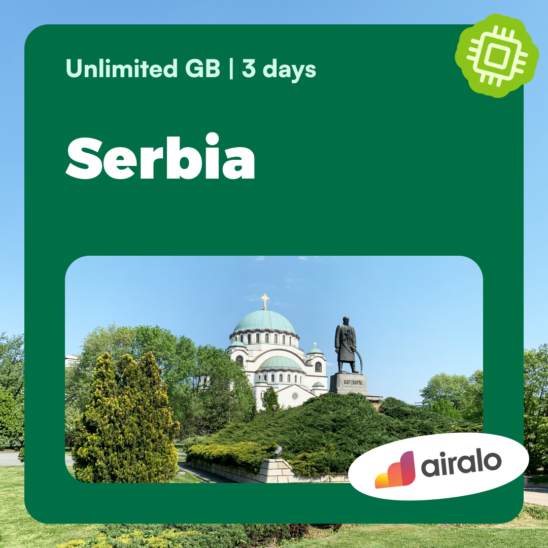 Unlimited GB Serbia travel eSIM valid for 3 days