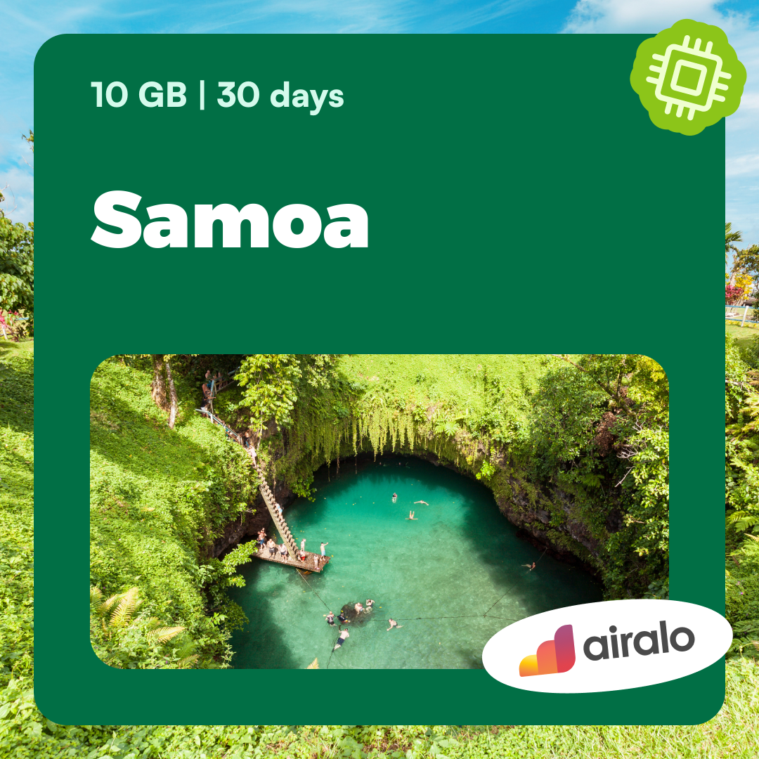 10 GB Samoa travel eSIM valid for 30 days