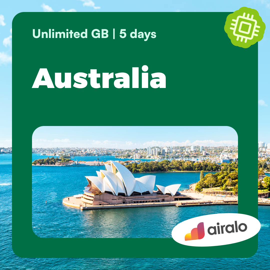 Unlimited GB Australia travel eSIM valid for 5 days