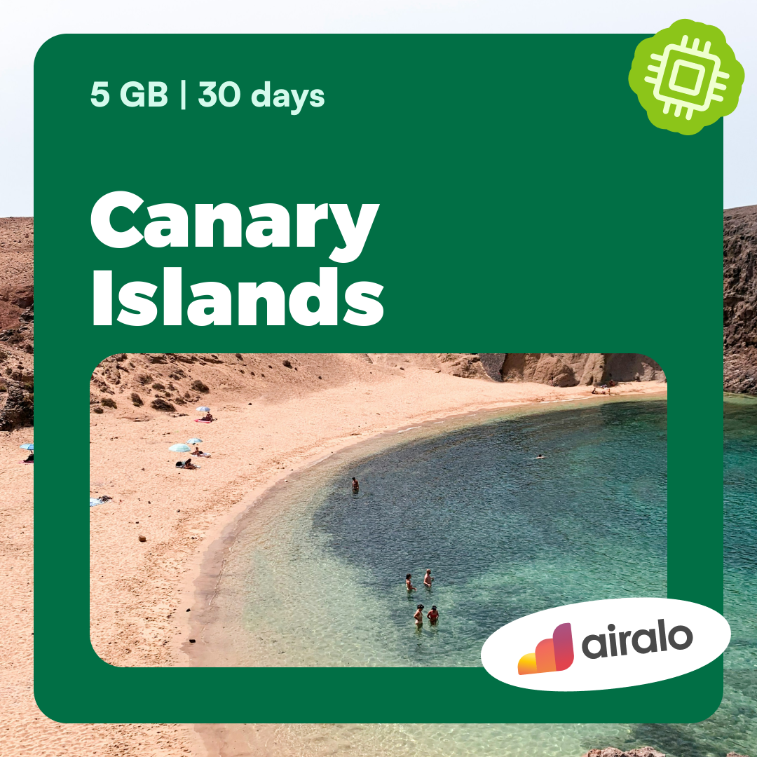 5 GB Canary Islands travel eSIM valid for 30 days
