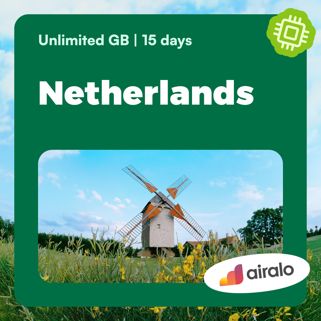 Unlimited GB Netherlands travel eSIM valid for 15 days
