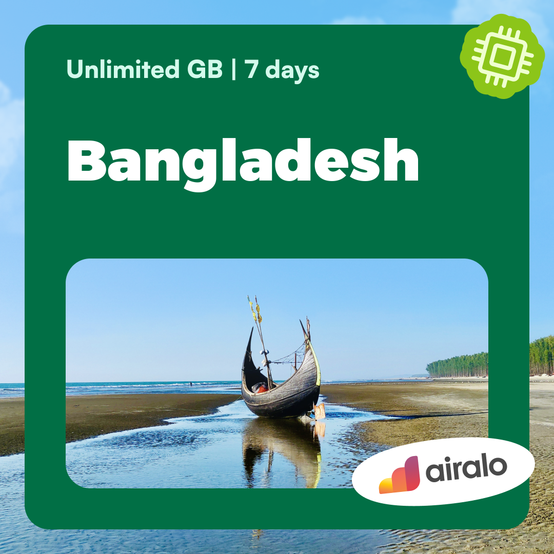 Unlimited GB Bangladesh travel eSIM valid for 7 days