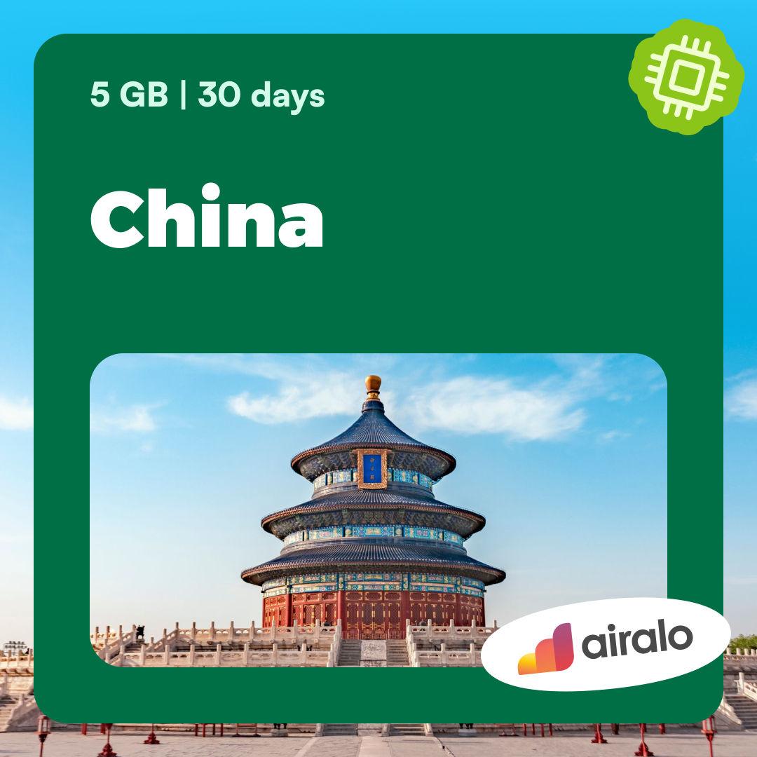 5 GB China travel eSIM valid for 30 days